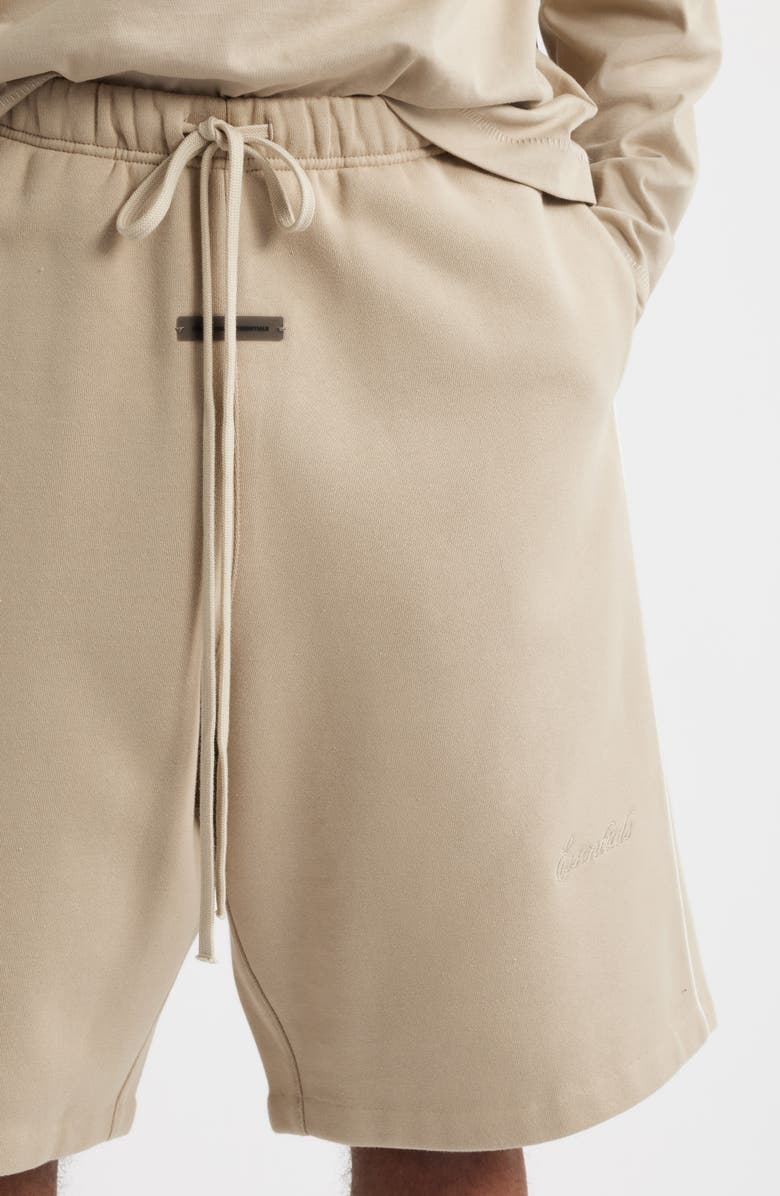 Fear of God Essentials Fleece Basketball Sweat Shorts, Alternate, color, Timber/ Cloud White