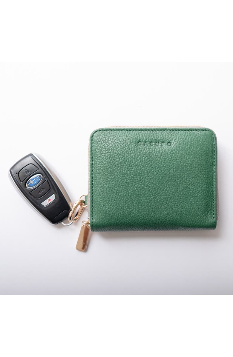 Casupo Small Zipper Wallet with Detachable Key Ring, Alternate, color, Green