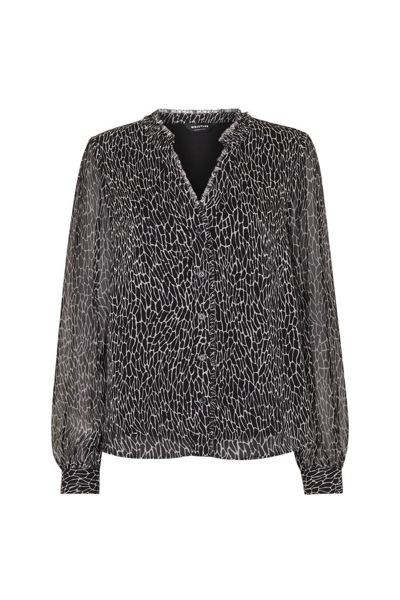 Dragonfly Print Blouse, Alternate, color, Black/White