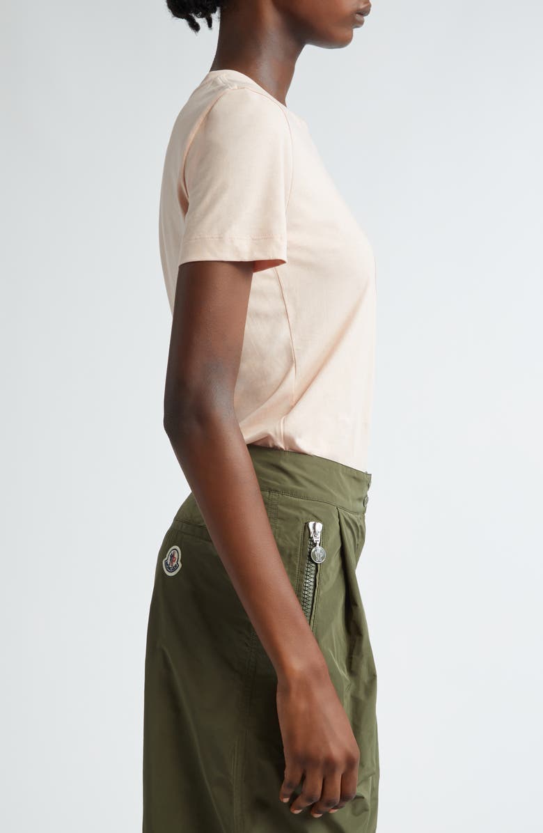 Moncler Slim Fit Bell Logo Crystal Embellished Cotton T-Shirt, Alternate, color,