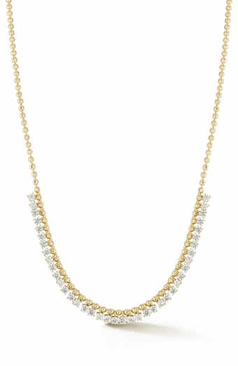 Cubic Zirconia Ball Chain Charm Necklace