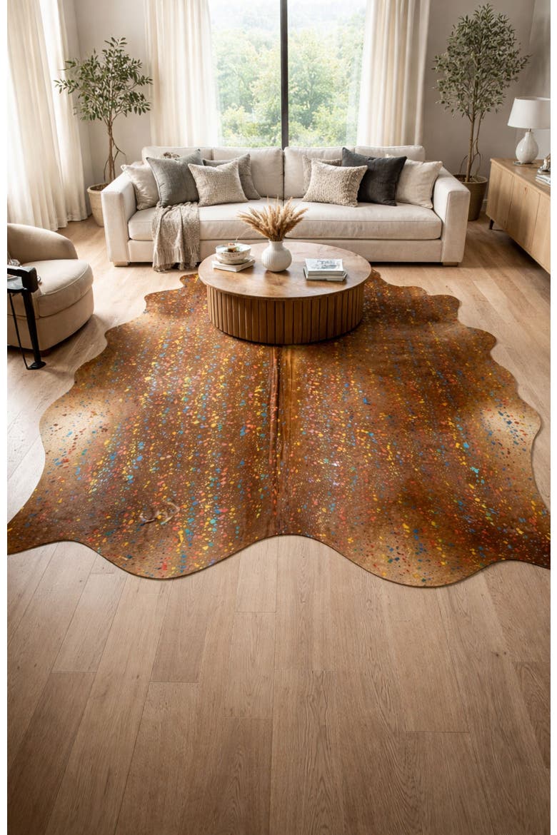 Eco Hides RH Rugs Luma Metallic Color CowHides Rug  8'5" × 7'0", Alternate, color, Metallic Color