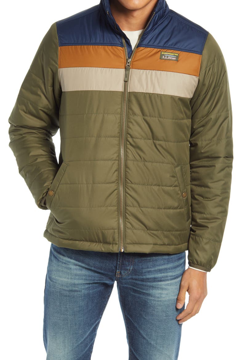 Men's Mountain Classic Water Repellent Puffer Jacket, Alternate, color, KELP GREEN/ NAUTICAL NAVY