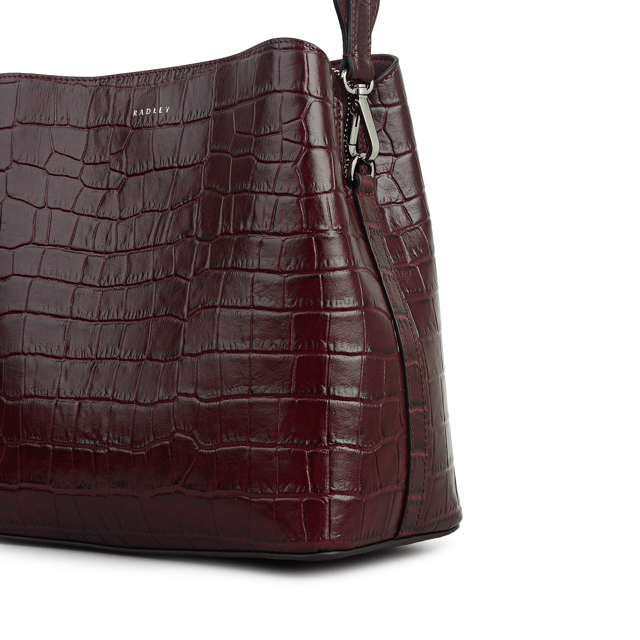 Dukes Place - Faux Croc Medium Compartment Crossbody Bag, Alternate, color, Dark Cherry