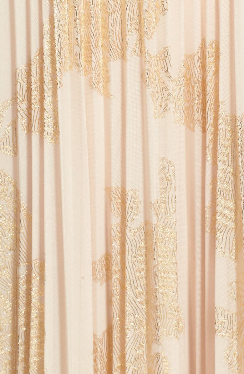 Xscape Evenings Xscape Foiled Pleated Blouson Gown, Alternate, color,