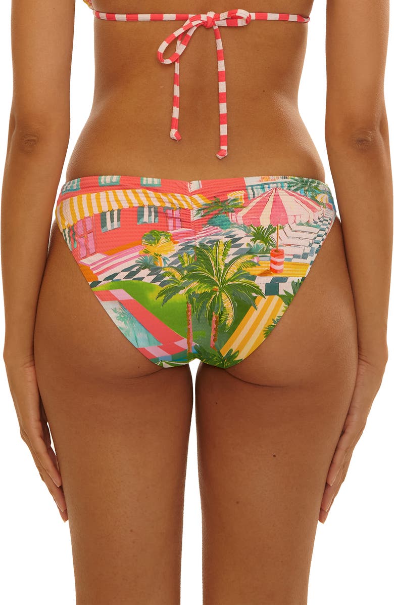 Becca Miami Beach Reversible Hipster Bikini Bottoms, Alternate, color, Coral Multi
