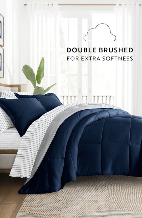 Homespun 7-piece Assorted Reversible Comforter Set In Navy