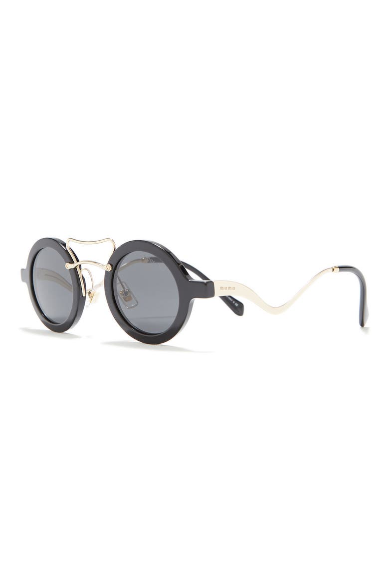 39mm Round Sunglasses, Alternate, color, BLACK / GREY
