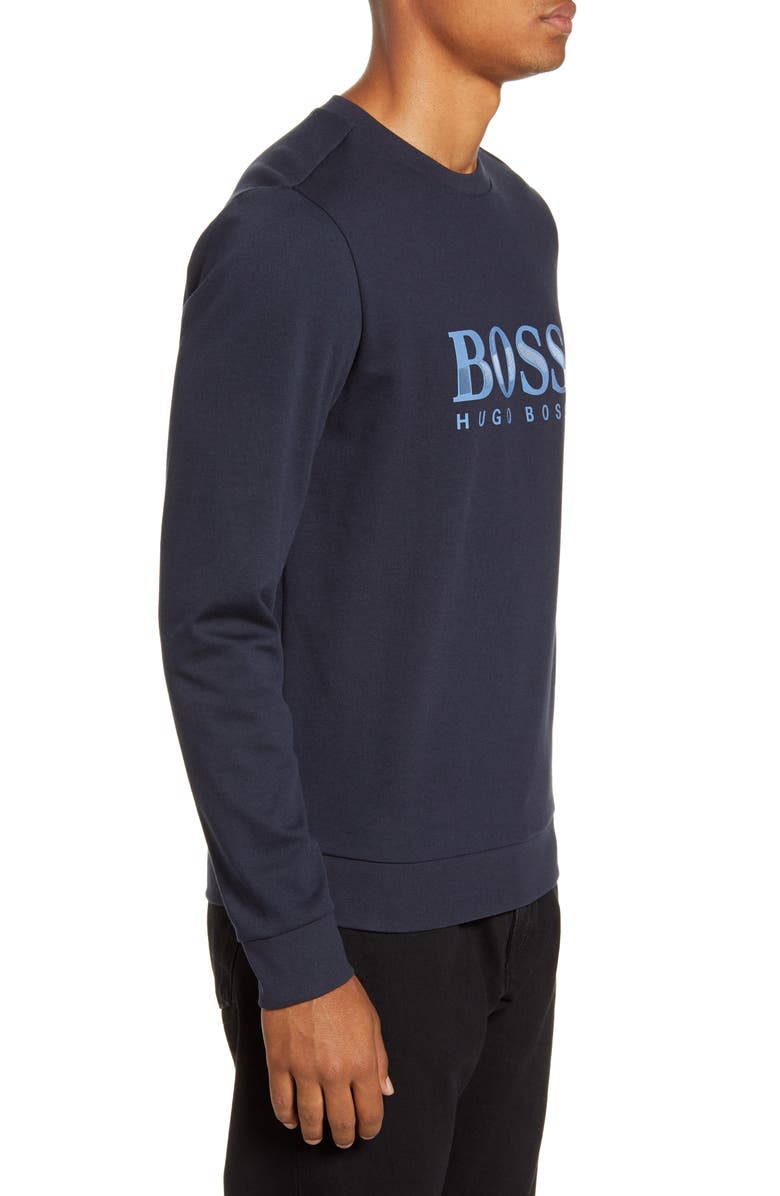 BOSS Cotton Blend Crewneck Sweatshirt, Alternate, color, 