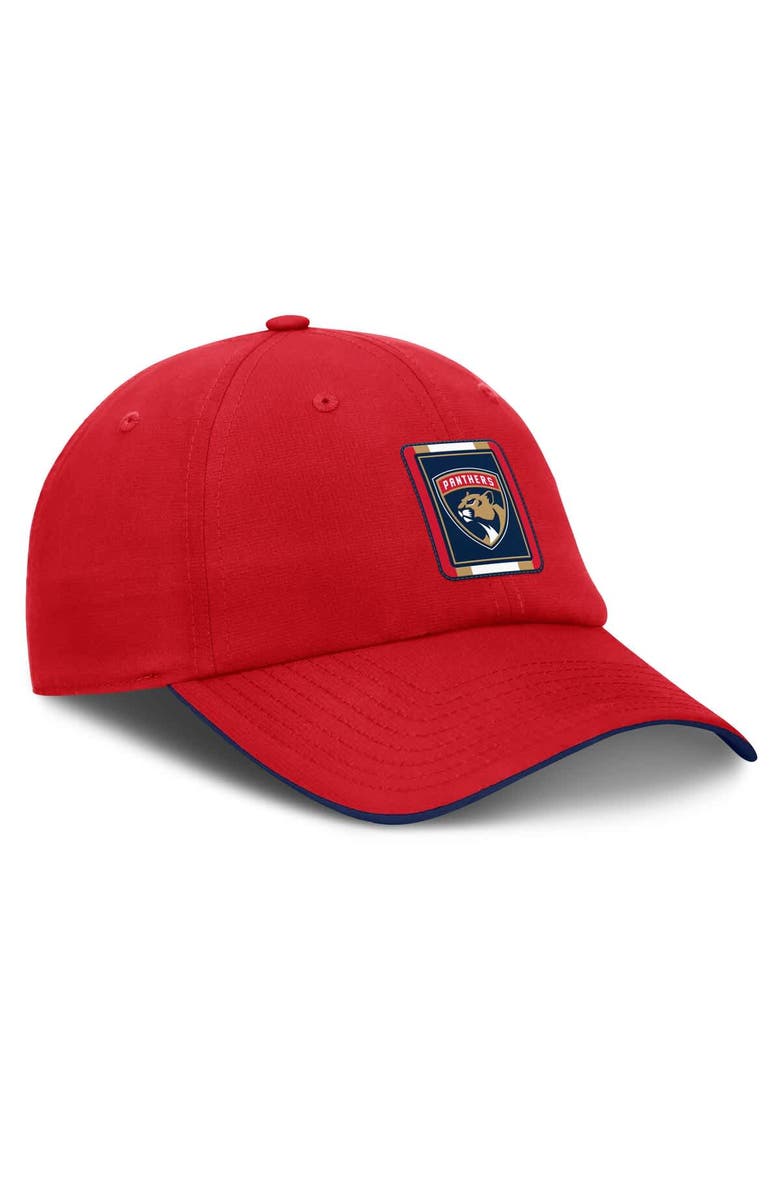 FANATICS Men's Fanatics Red/Navy Florida Panthers Authentic Pro Ripstop Adjustable Hat, Alternate, color, 