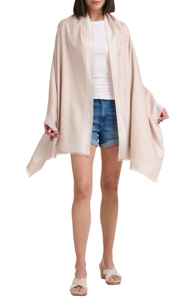 Vince Silk & Cotton Scarf, Alternate, color, Oat Sand White