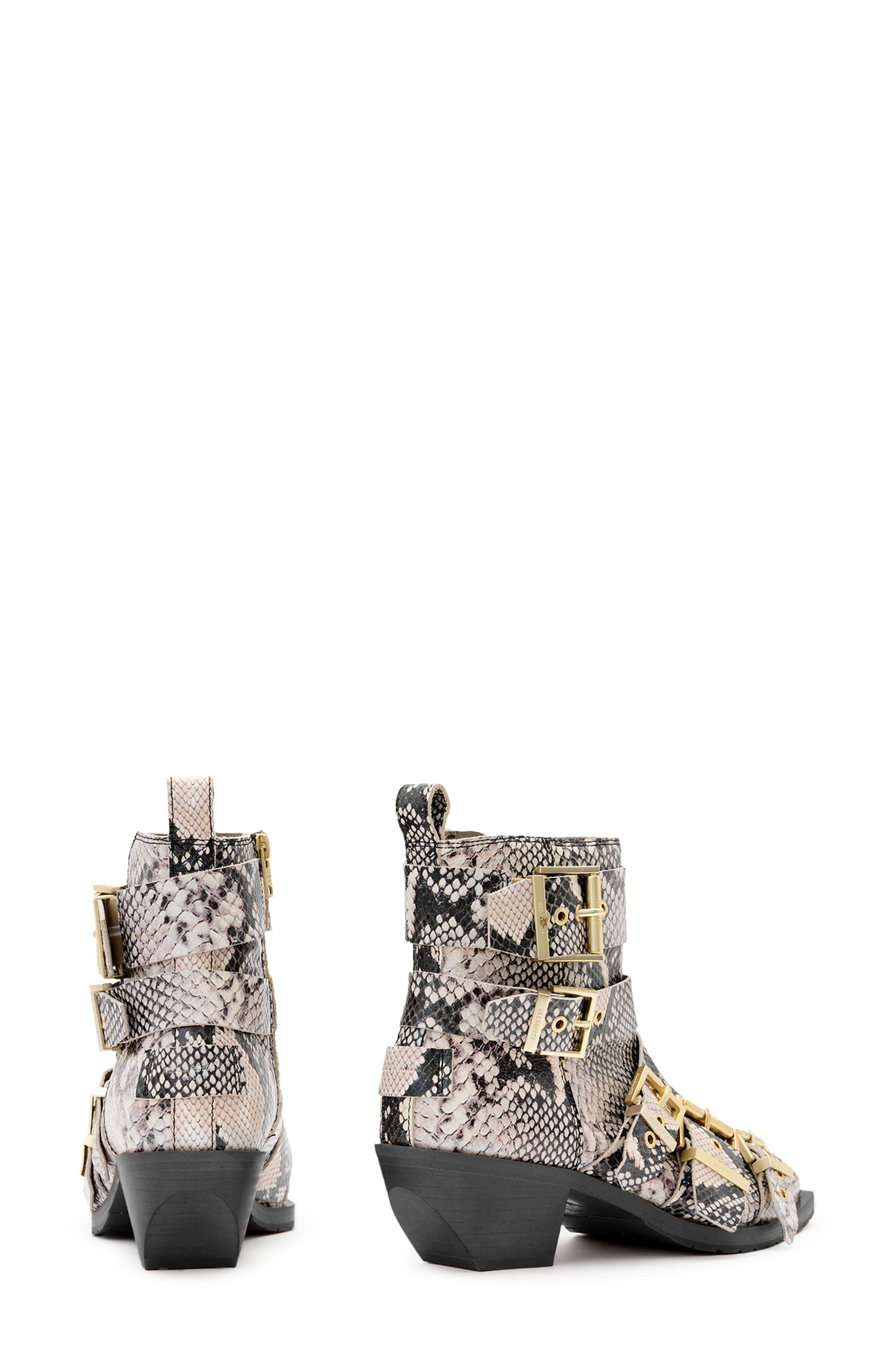 AllSaints Jane Buckle Pointed Toe Boot, Alternate, color, 