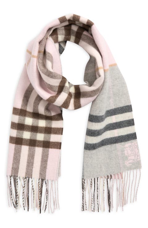 Jacquard Check Double Face Cashmere Fringe Scarf