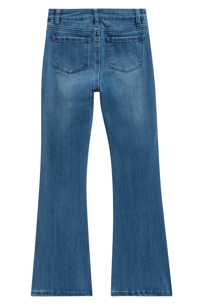 Kids' Two Tone Flare Jeans, Alternate, color, MEDIUM INDIGO