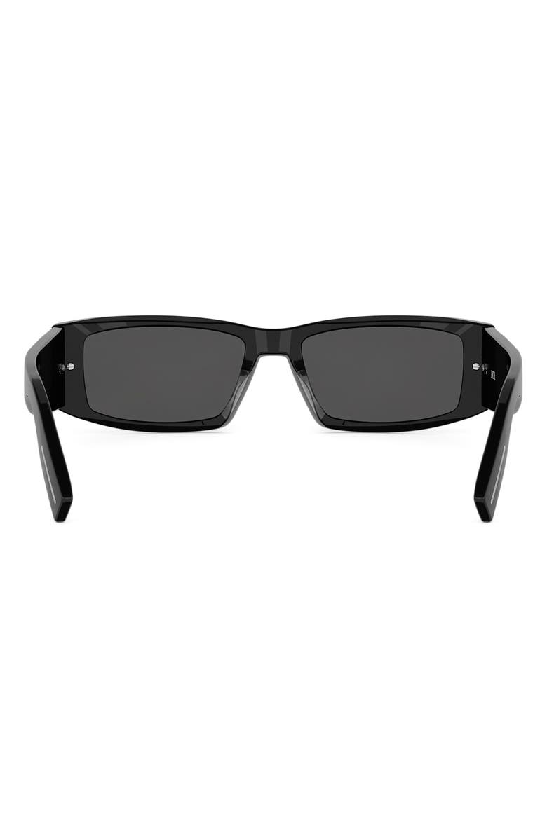 DIOR BlackSuit XL S5I 55mm Rectangular Sunglasses, Alternate, color, Shiny Black / Smoke