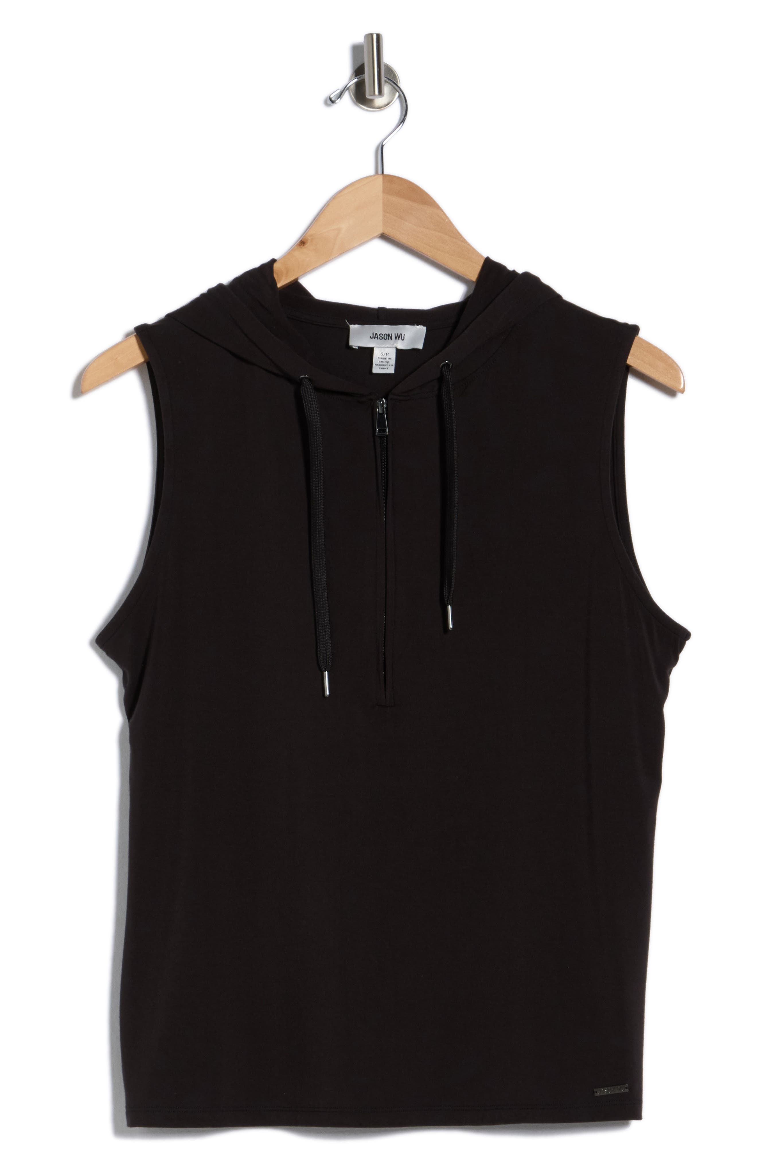 JASON WU Half Zip Sleeveless Hoodie