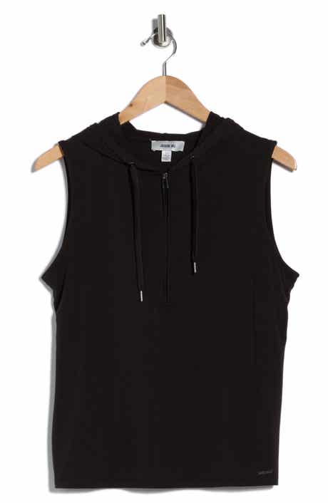 JASON WU Half Zip Sleeveless Hoodie