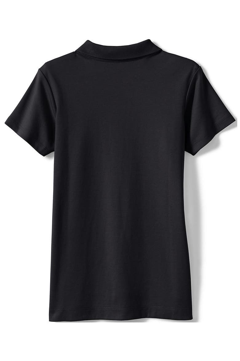 School Uniform Girls Short Sleeve Feminine Fit Interlock Polo Shirt, Alternate, color, Black