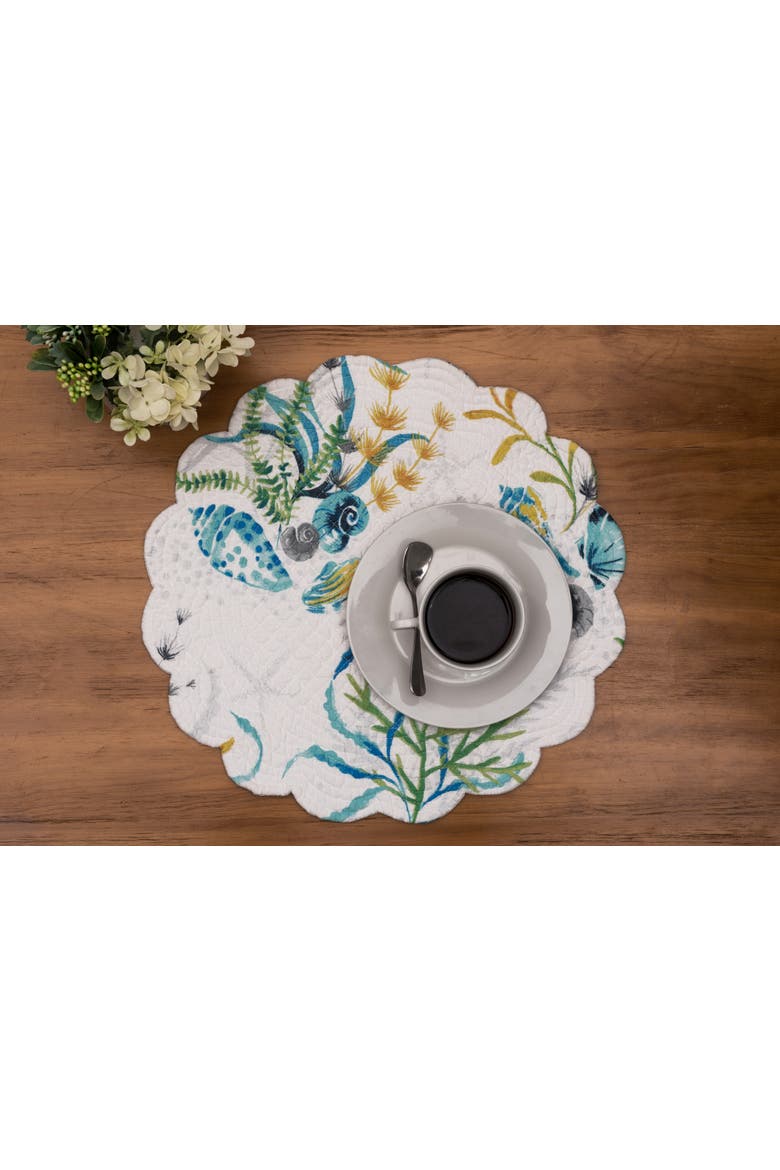 Marlowe Sound Round Placemats Set of 6, 17", Alternate, color, Blue