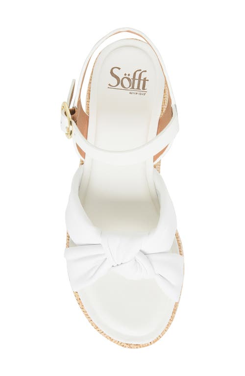 Söfft Farah Basketweave Platform Sandal In White