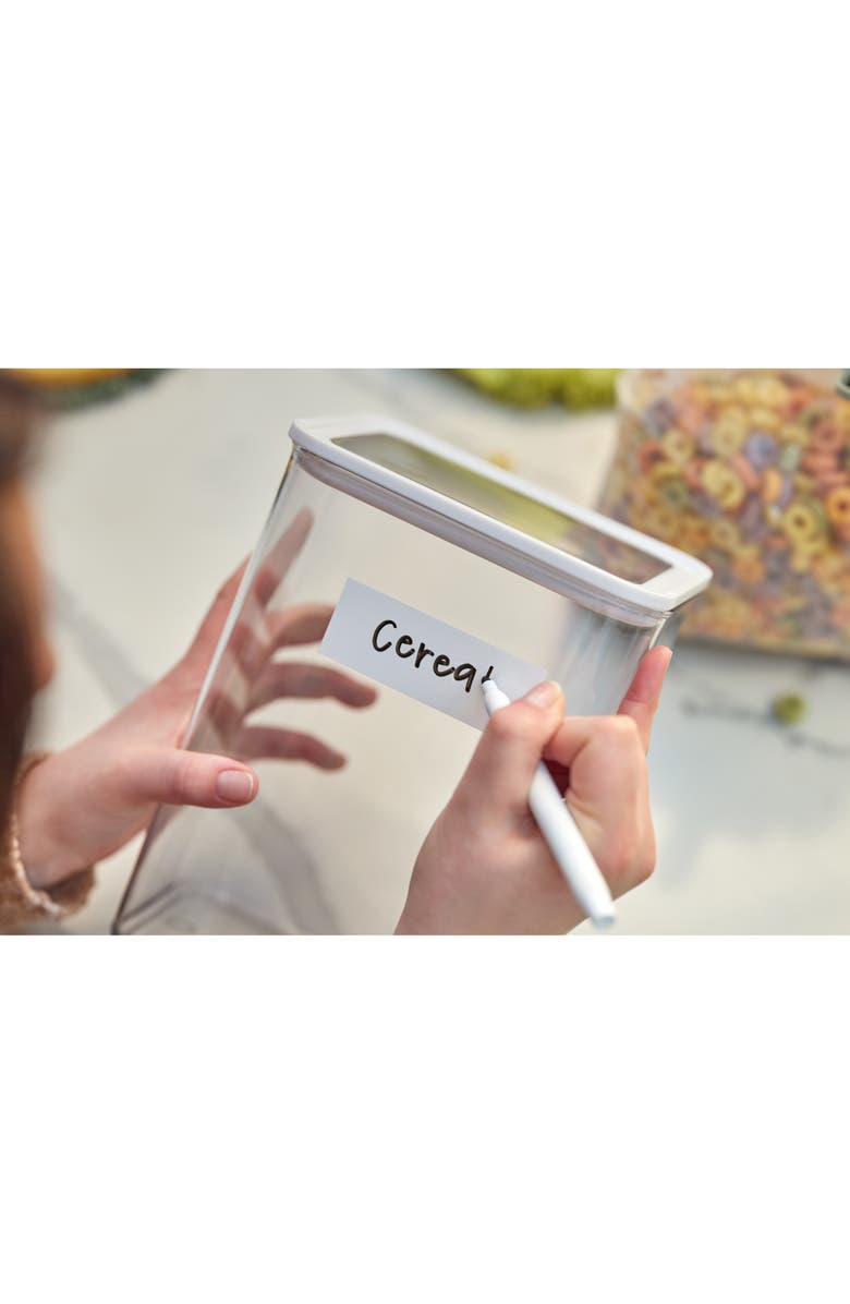 iDesign Extra Large Canister with Erasable Label - Set of 4 - Clear, Alternate, color, Clear