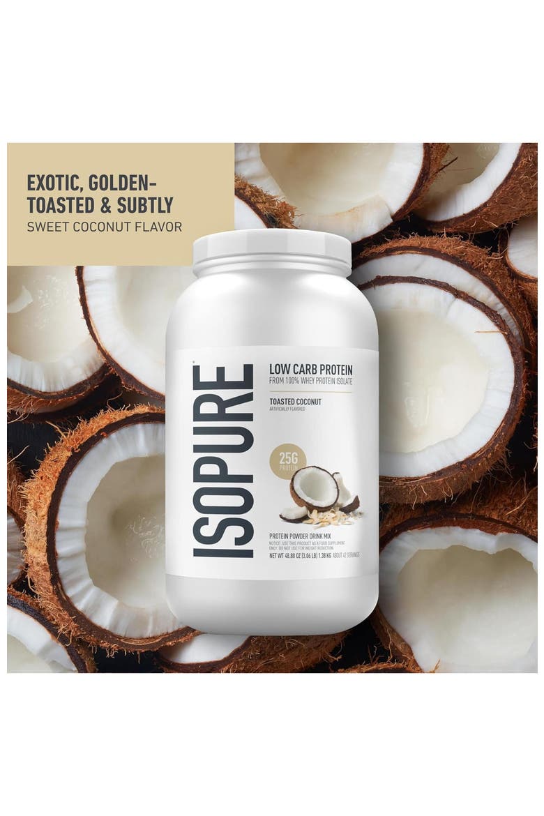 Low Carb Pure Whey Isolate Protein Powder Toasted Coconut, Alternate, color, None