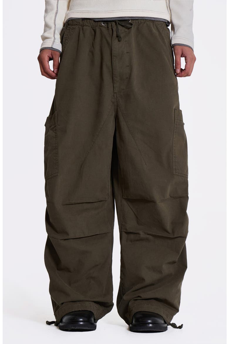 Cotton Cargo Parachute Pants, Main, color, KHAKI