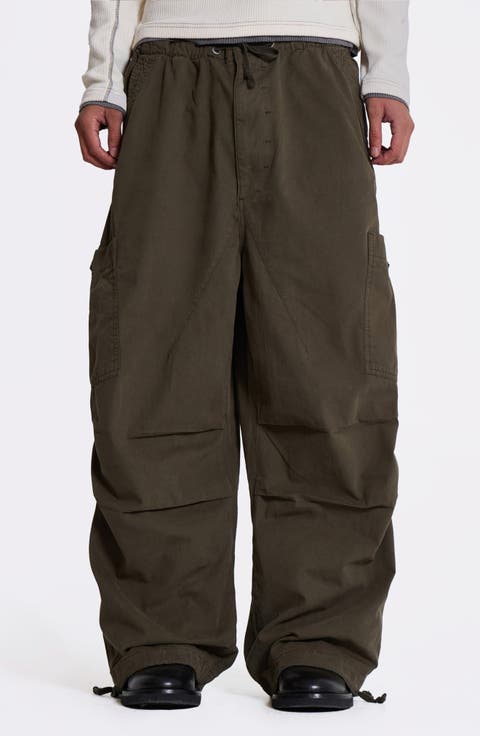 Cotton Cargo Parachute Pants