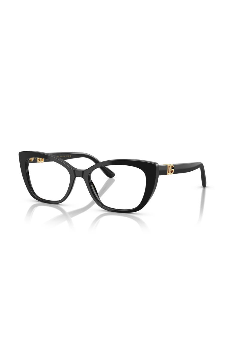 Dolce&Gabbana 52mm Cat Eye optical glasses, Main, color, Black