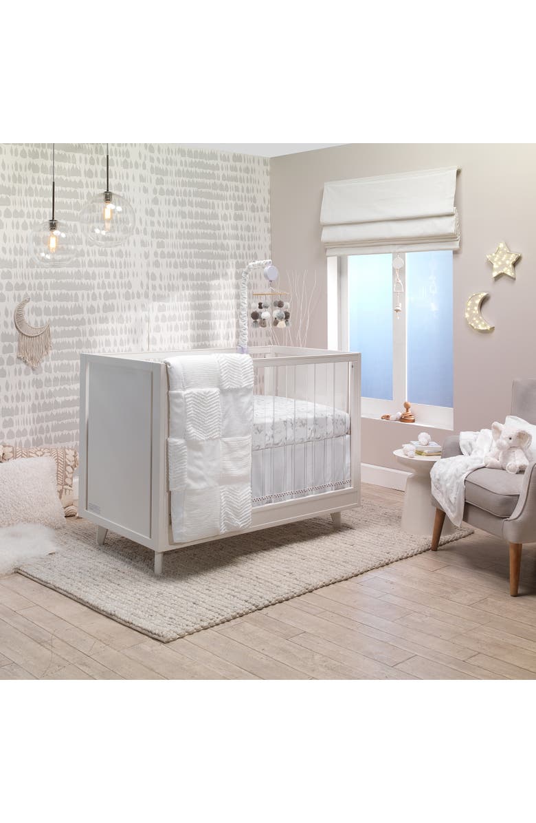 Lambs & Ivy Signature Marble Organic Cotton Fitted Crib Sheet, Alternate, color, Gray