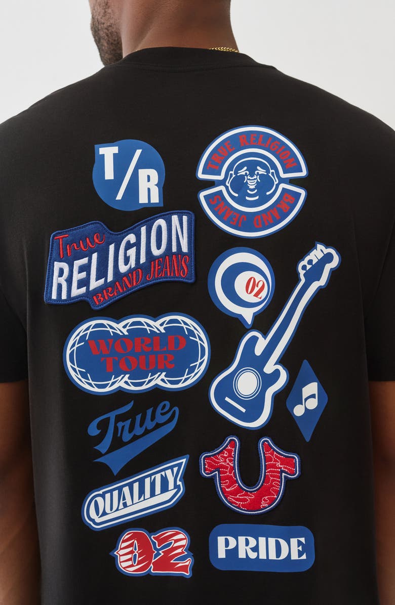 True Religion Embroidered Patch Graphic T-Shirt, Alternate, color, Jet Black
