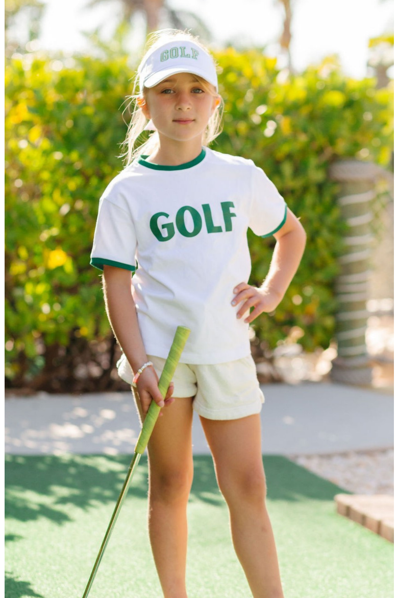 Golf T-Shirt, Alternate, color, White/Green