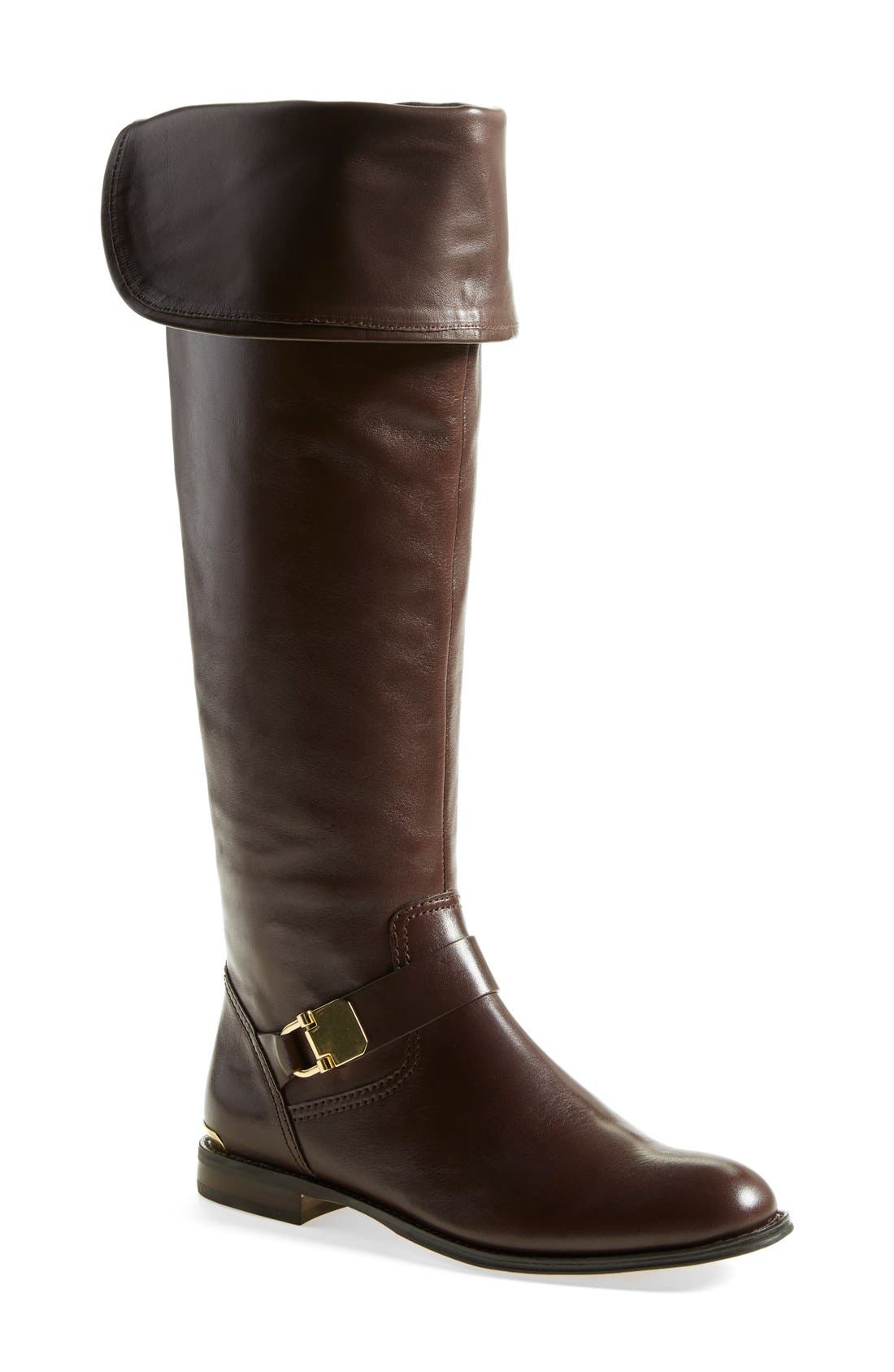 'Madeleine' Over the Knee Leather Boot, Alternate, color, CHESTNUT