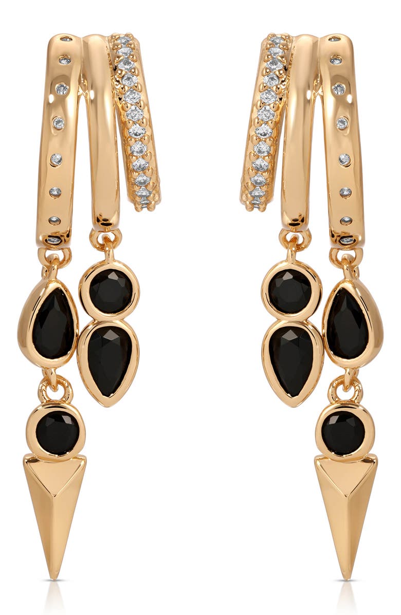 Ettika Icon Behavior Earrings, Alternate, color, Black