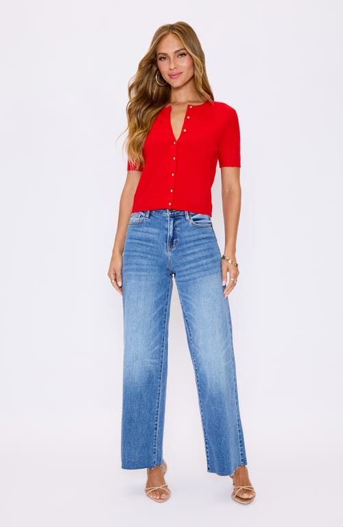 Vici Collection Ruby Short Sleeve Cardigan In Red