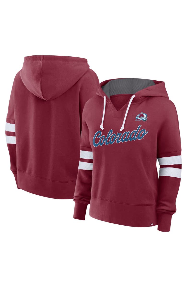 FANATICS Women's Fanatics Burgundy Colorado Avalanche Seize Fleece Pullover Hoodie, Main, color, 