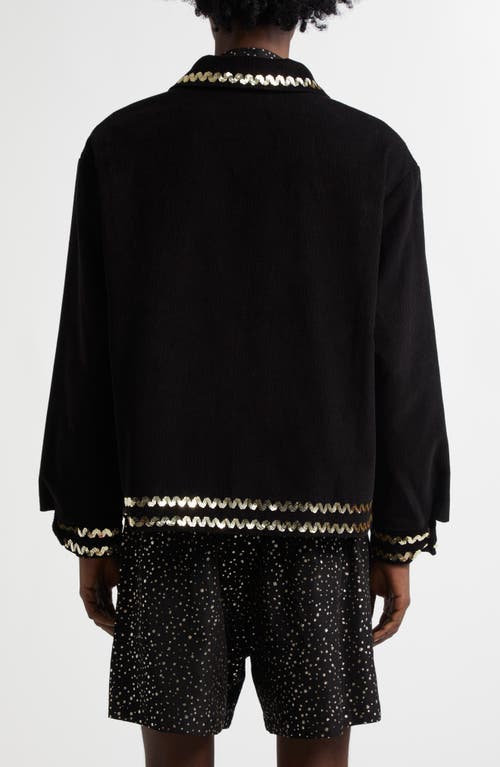Shop Bode Bandstand Cotton Corduroy Jacket In Black Multi