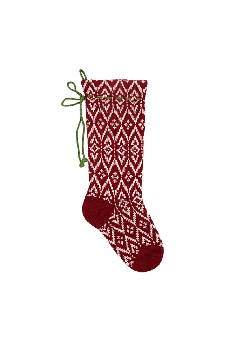 Melange Collection Red Patterned Stocking, Main, color, Red