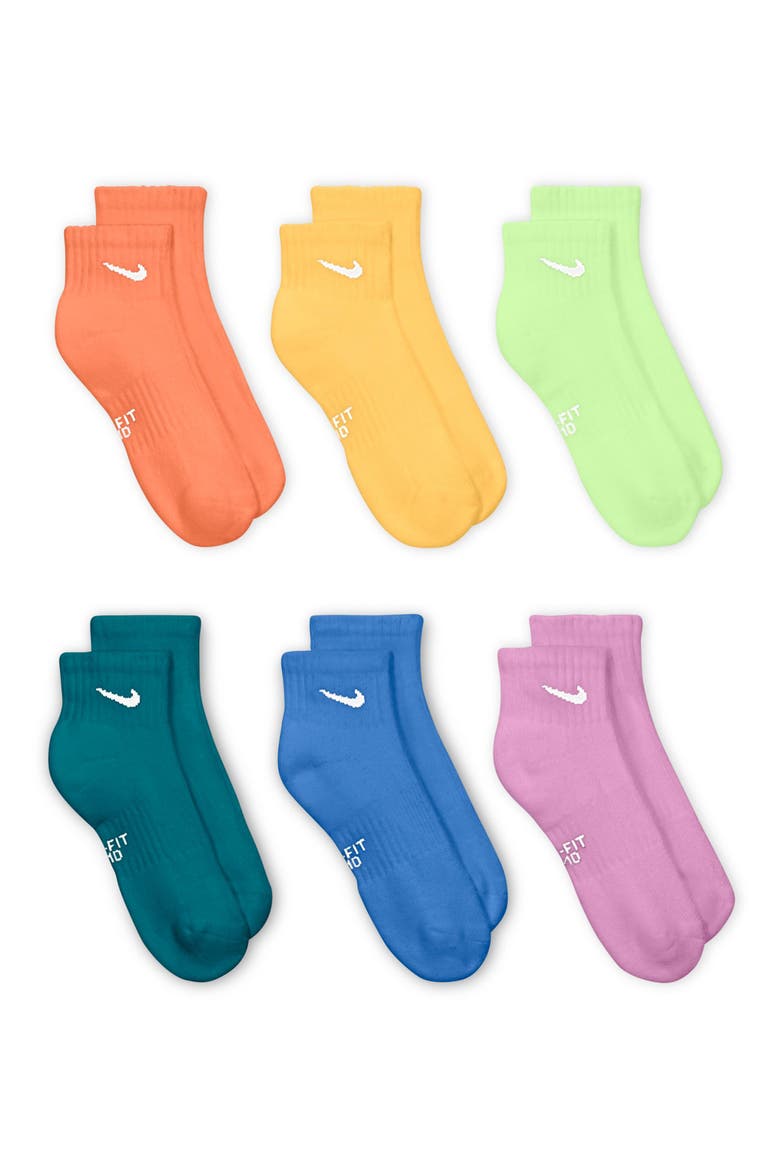6-Pack Everyday Cush Ankle Socks, Alternate, color, ORANGE MULTI-COLOR