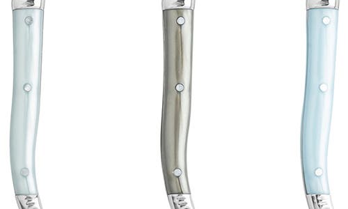 French Home Set Of 4 Faux Mother-of-pearl Assorted Coffee Spoons In Silver Multi Color