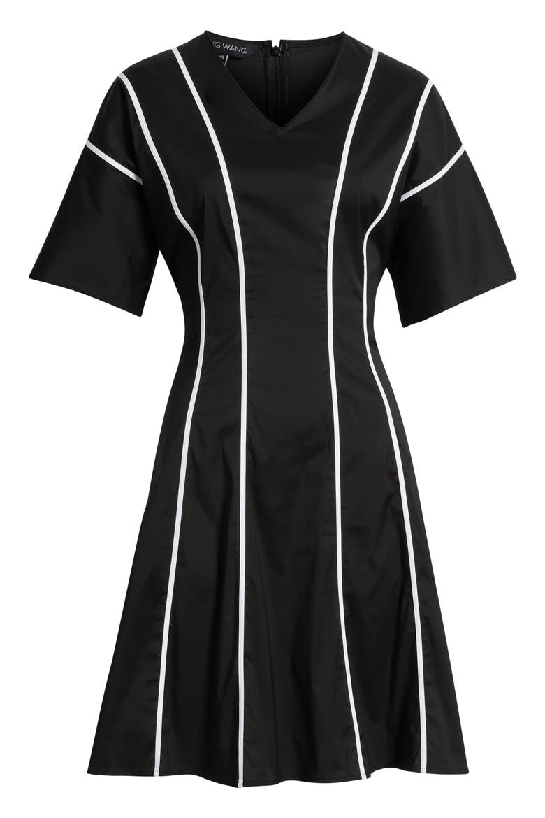Stripe Flare Dress, Alternate, color, BLACK/ WHITE
