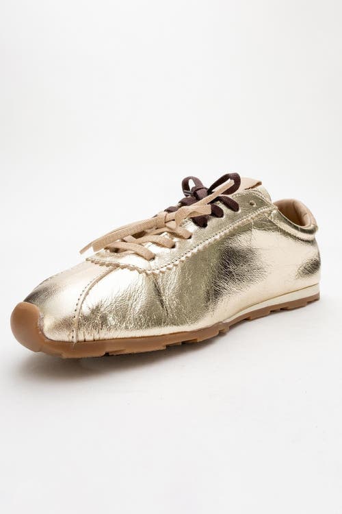 Forever & Always Shoes Crea Leather Sneakers In Gold Leather