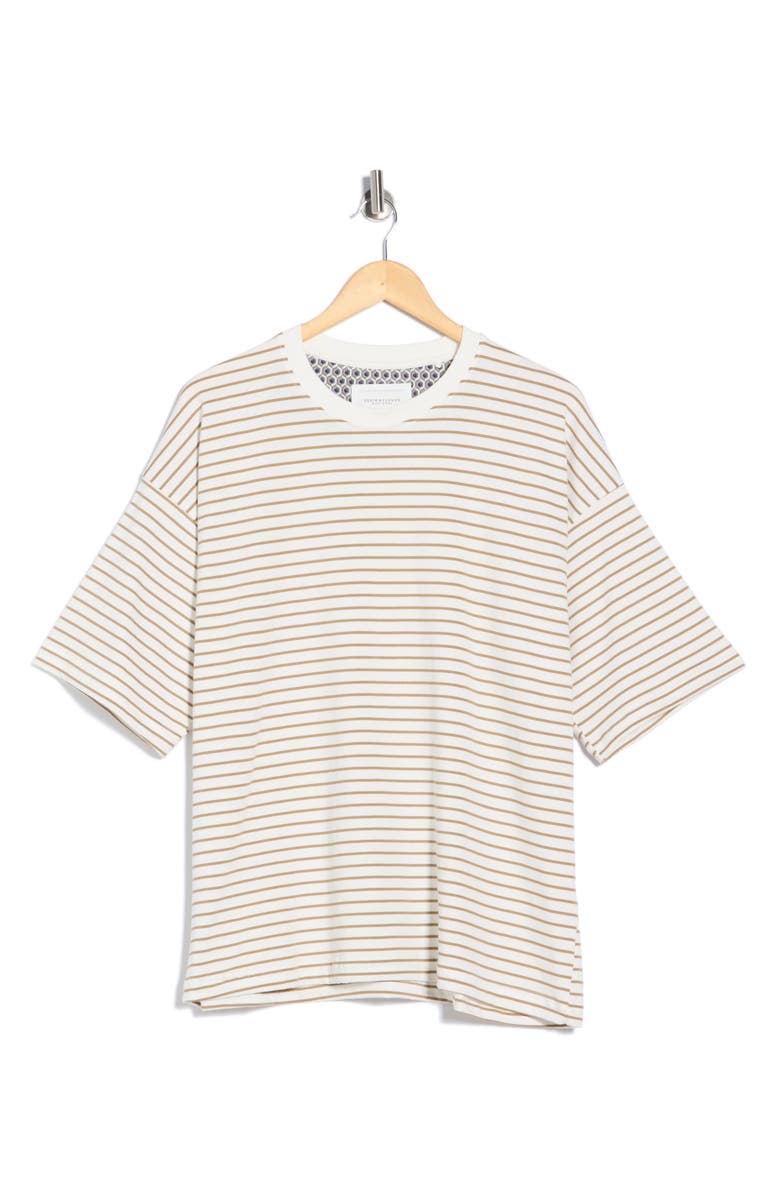 DENIM AND FLOWER Stripe Knit T-Shirt, Main, color, Off White