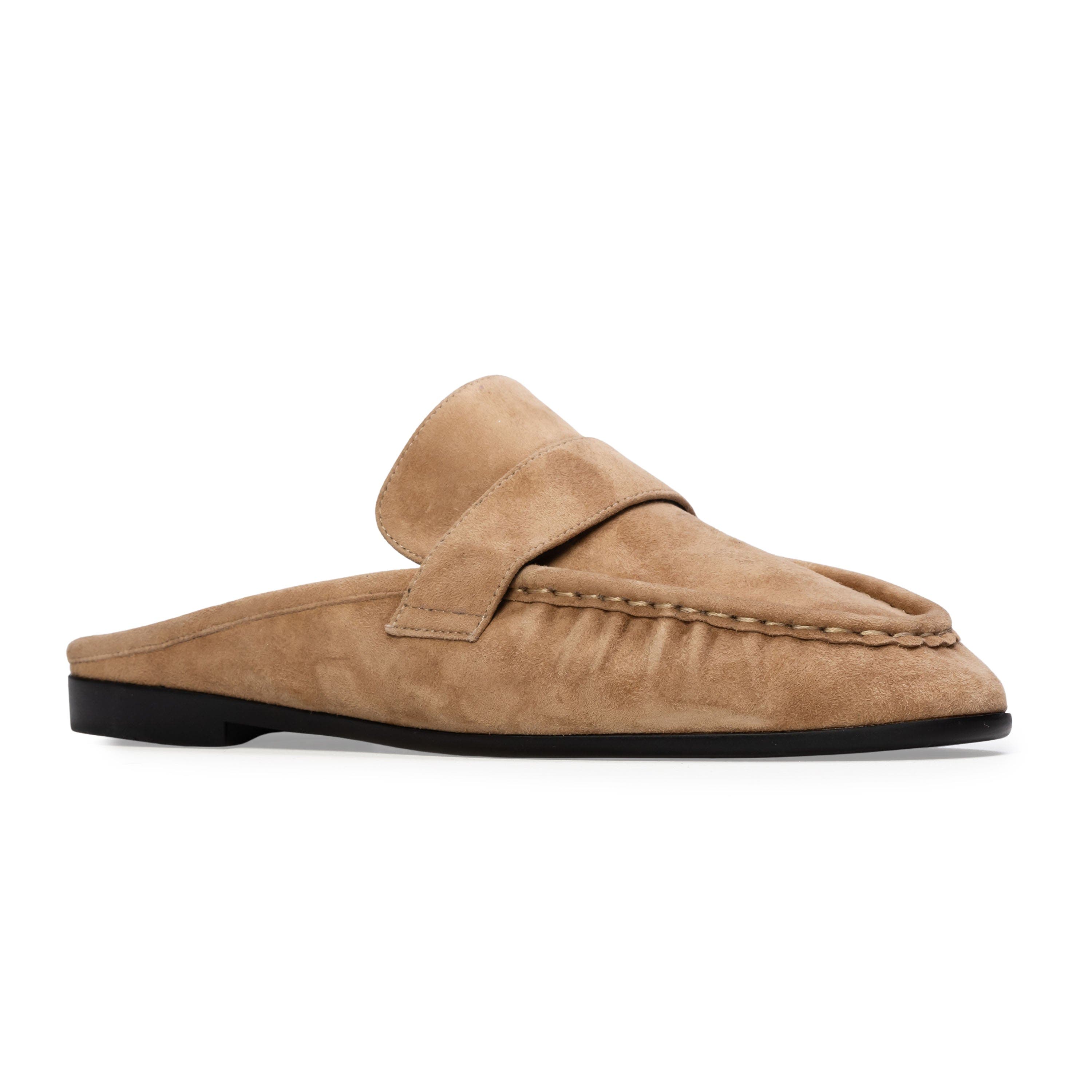 Gabby Suede Backless Loafer, Alternate, color, Latte Suede