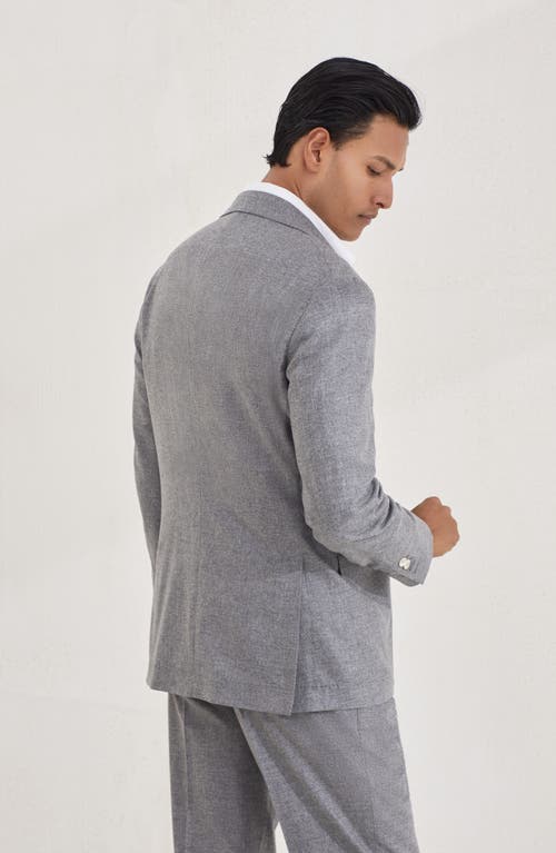 Brunello Cucinelli Single-breasted Linen Blend Blazer In Gray