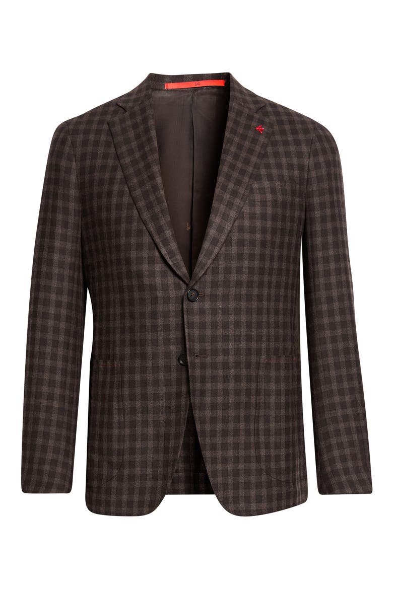 Check Wool & Cashmere Sport Coat, Main, color, DARK BROWN 450