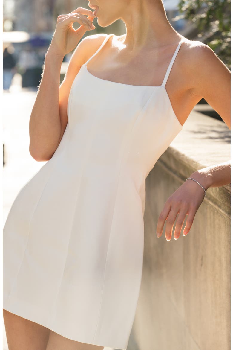 York Satin Fit & Flare Minidress, Alternate, color, SUMMER WHITE