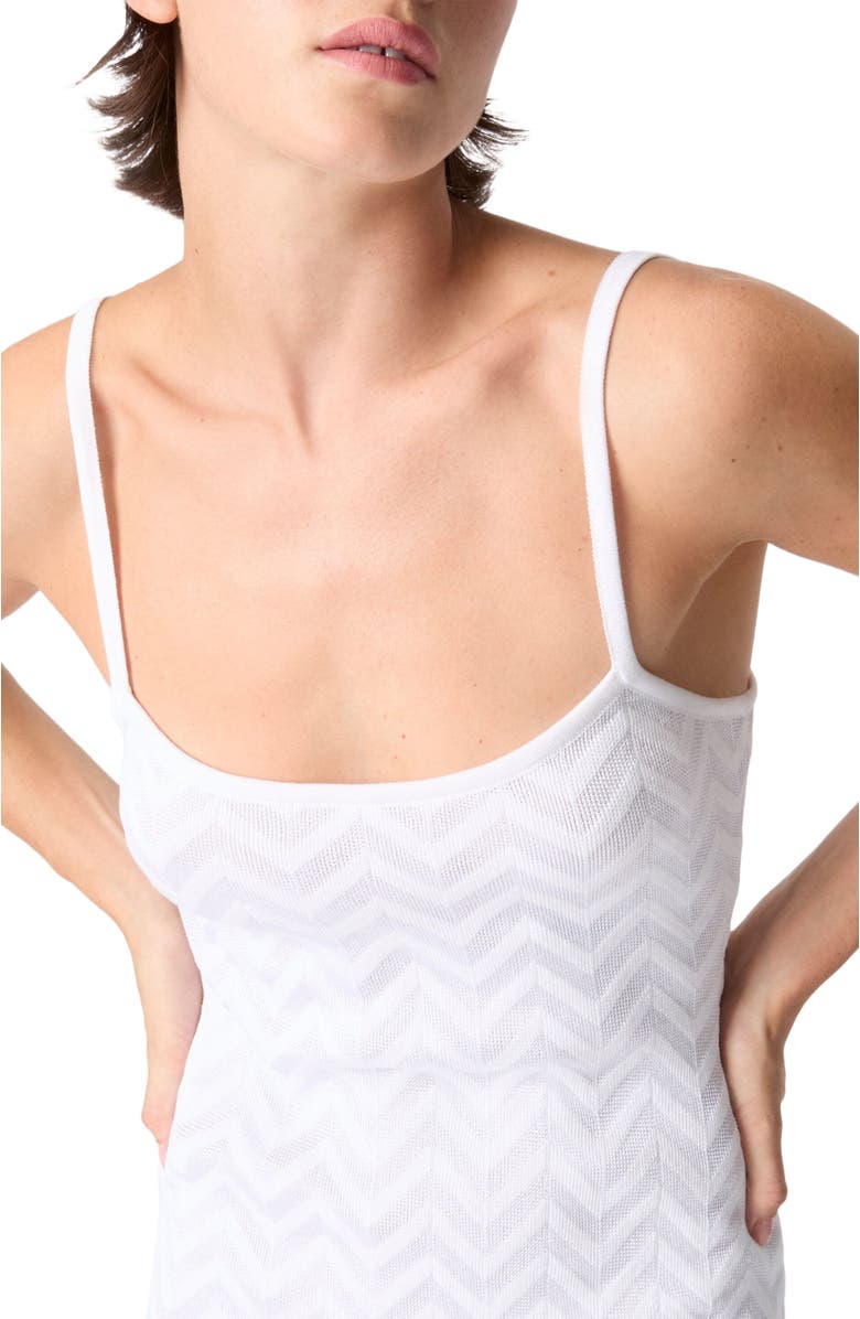 Missoni Chevron Cotton And Viscose Mini Dress, Alternate, color, White