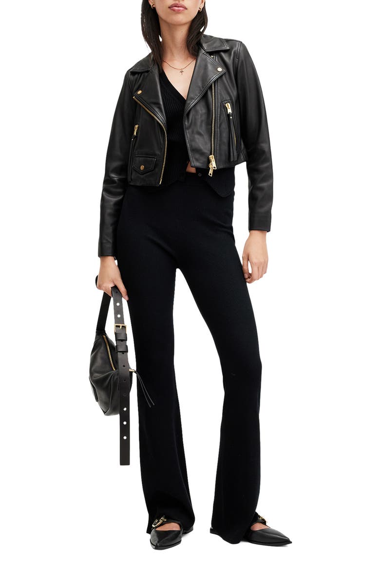 Elora Biker Jacket, Alternate, color, BLACK/ GOLD