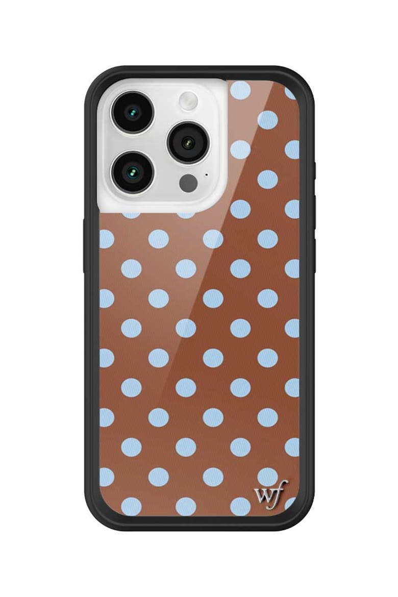 Polka Dot | Brown and Blue iPhone Case, Alternate, color, Brown